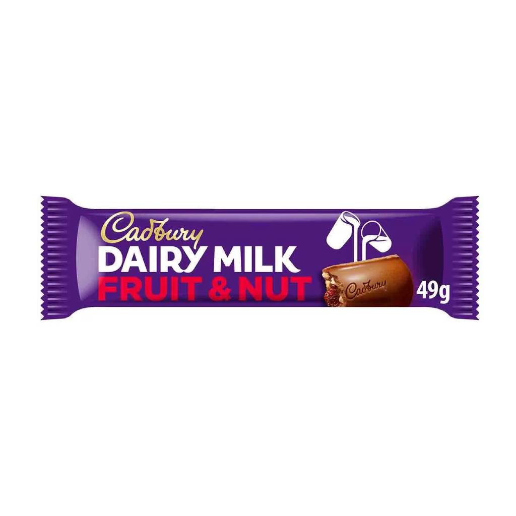 Cadbury Fruit & Nut Chocolate 49 gr Cadbury Fruit & Nut Chocolate 49 gr - Box 24τμχ - Image 1