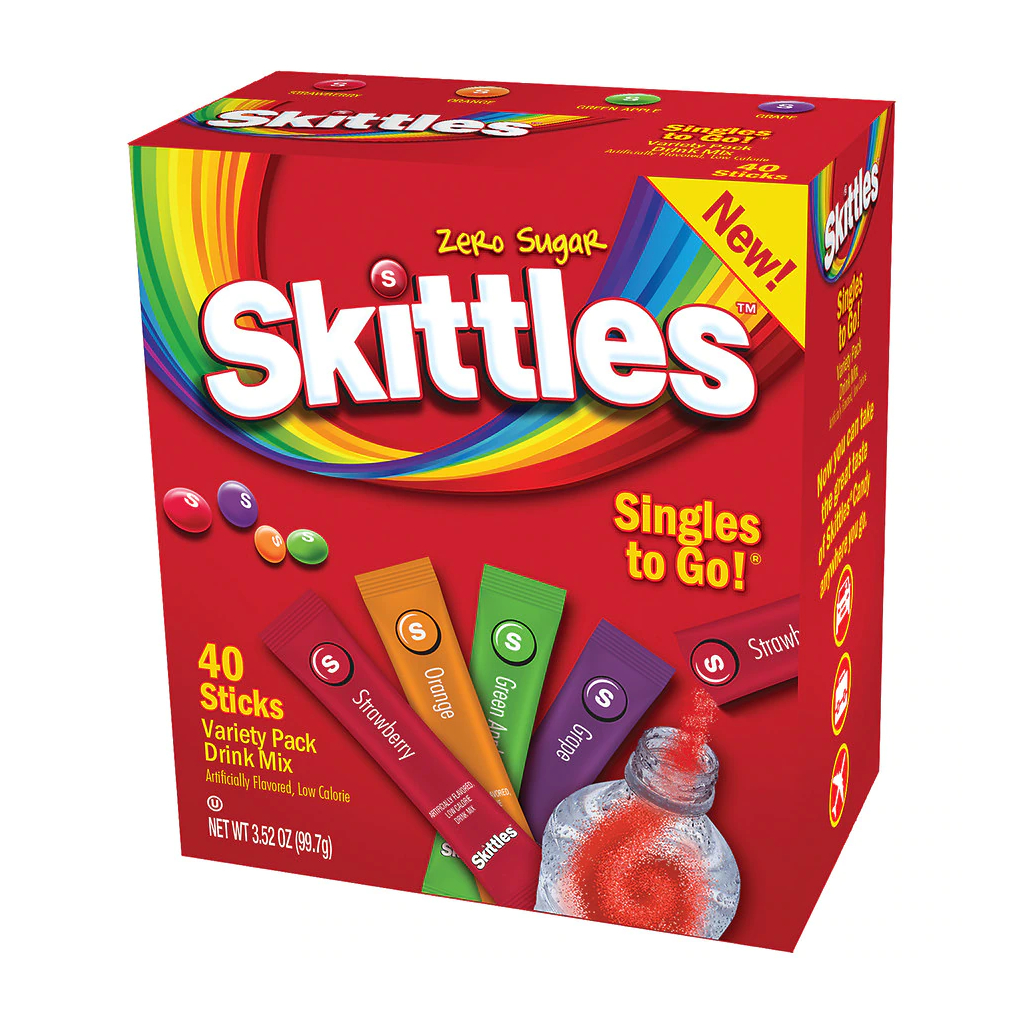 Skittles-Drink-Mix-Zero-Sugar-40-Sticks-99.7gr Skittles Drink Mix Zero Sugar 40 Sticks 99.7gr - Image 1