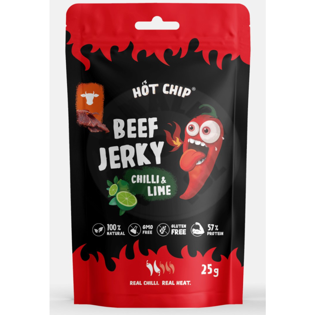 HOT-CHIP-jerky-chili-lime Hot Chip Beef Jerky Lime 25 gr - Image 1