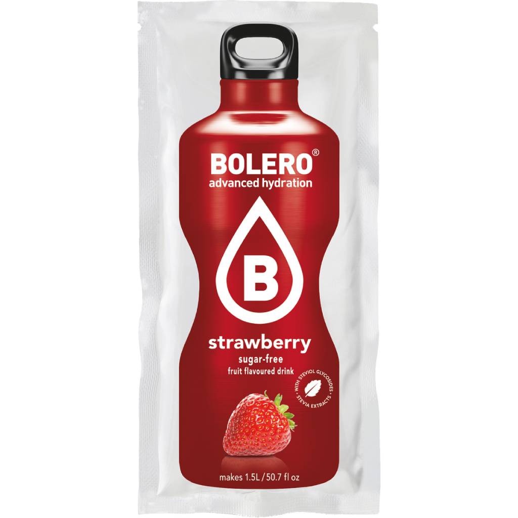 Bolero-Stick-Strawberry-Χυμός-Σε-Σκόνη-3-gr Bolero Stick Strawberry Χυμός Σε Σκόνη 12 τμχ - Image 1