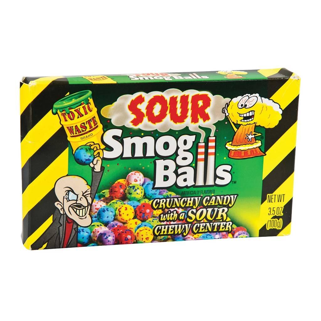 Toxic-Waste-Sour-Smog-Balls-Box-100-gr Toxic Waste Sour Smog Balls Box 100 gr - Box 12τμχ - Image 1