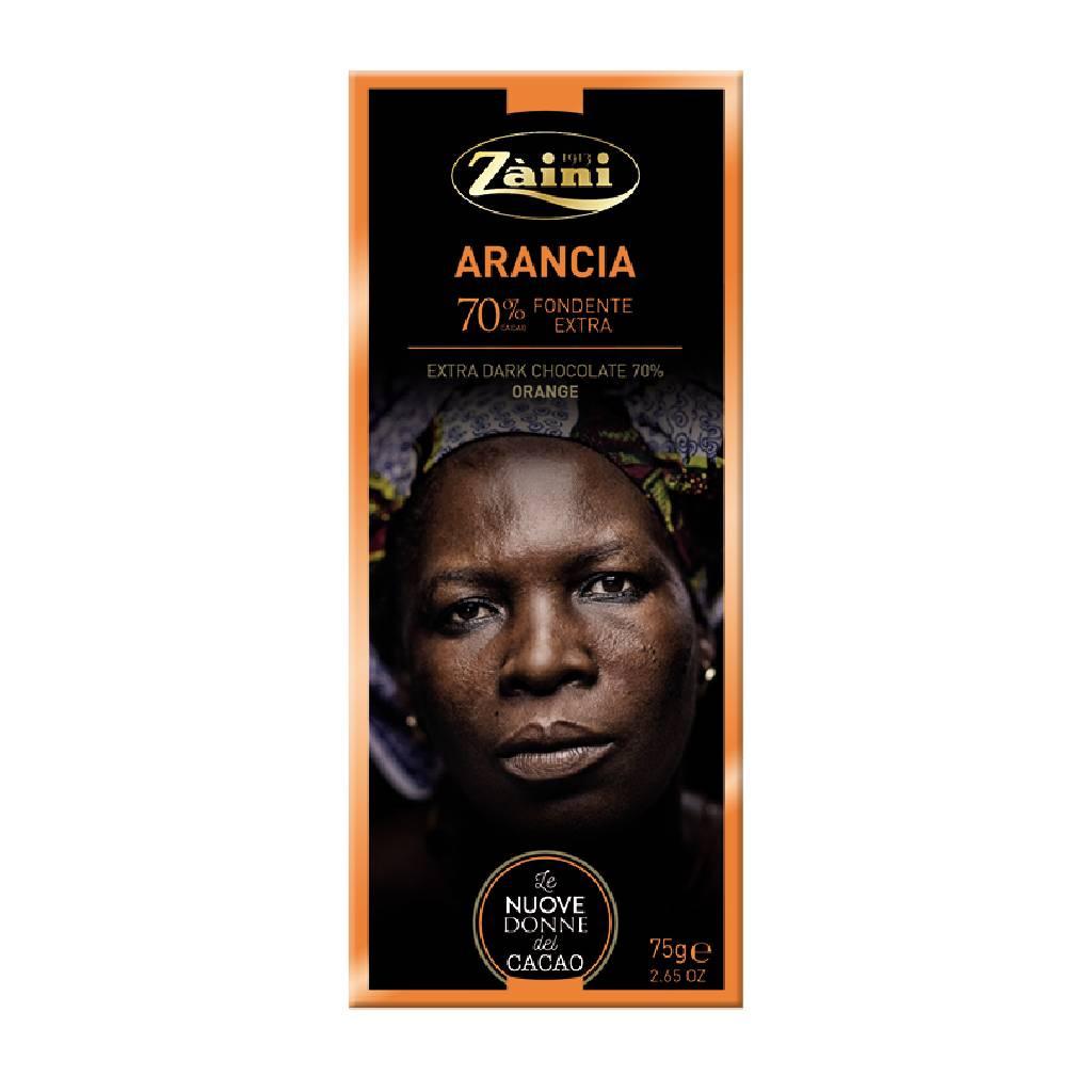 Zaini-Arancia-Chocolate-Bar-70-Cacao-75-gr Zaini Arancia Chocolate Bar 70% Cacao 75 gr - Image 1