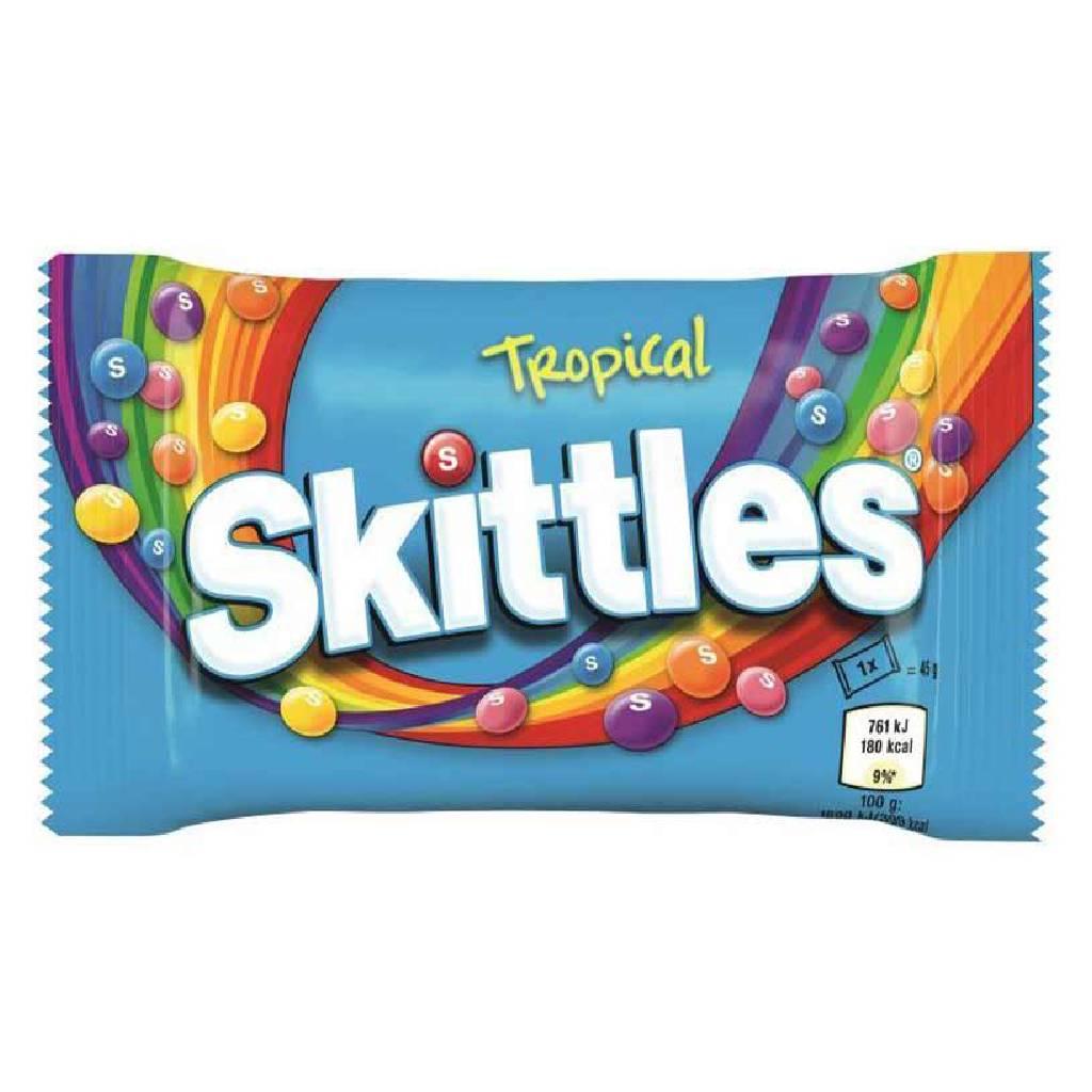 Skittles-Tropical-38-gr Skittles Tropical 38 gr - Box 14τμχ - Image 1