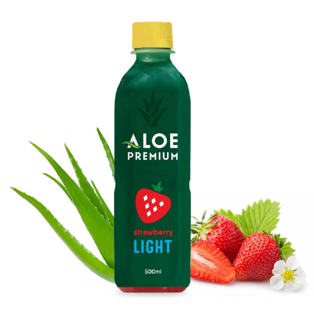 Aloe-Premium-Strawberry-500-ml Aloe Premium Strawberry Light 500 ml - Box 12 τμχ - Image 1