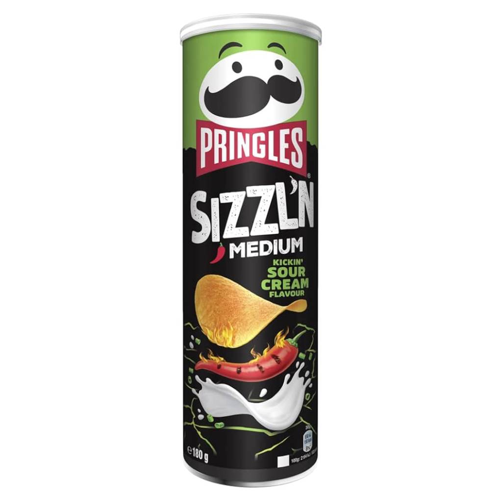 Pringles Sizzln Sour Cream 165gr Pringles Sizzln Sour Cream 165gr - Box 19τμχ - Image 1