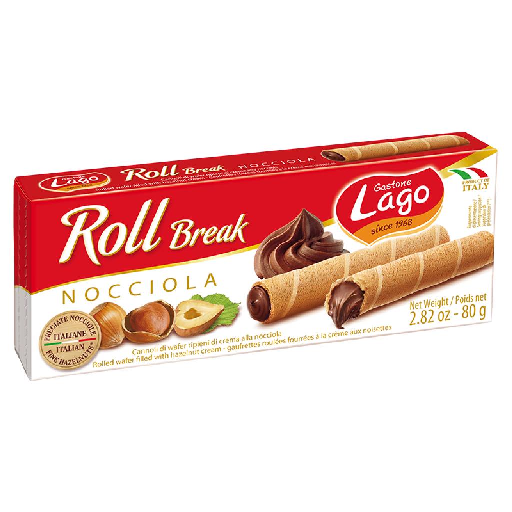 Lago Roll Break Nocciola 80gr Lago Roll Break Nocciola 80gr - Box 24τμχ - Image 1