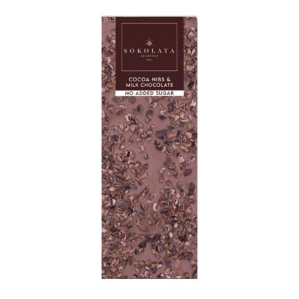 Agapitos No Added Sugar Milk Chocolate & Cocoa Nibs 55gr