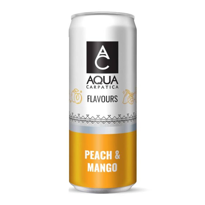 Aqua Carpatica Αναψυκτικό Peach & Mango Can 330ml - Box 24τμχ - Image 1