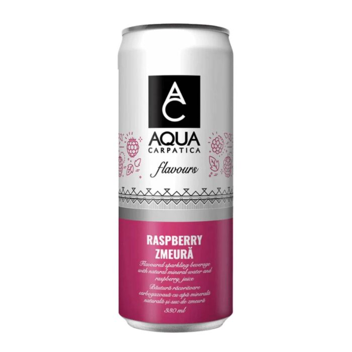 Aqua Carpatica Αναψυκτικό Raspberry Can 330ml - Box 24τμχ - Image 1