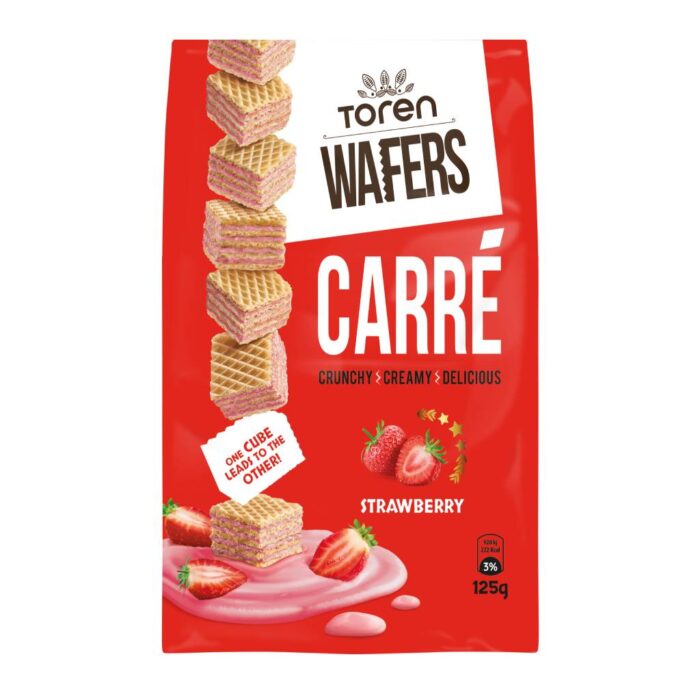 Carre Κύβοι Γκοφρέτας Με Κρέμα Φράουλας 125gr - Box 24τμχ - Image 1