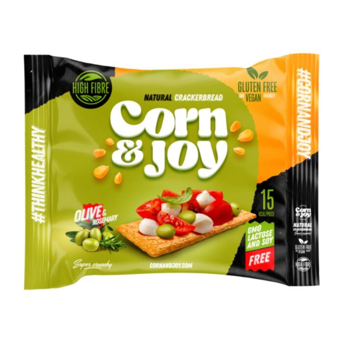 Corn & Joy Crackerbread Olive & Rosemary 80gr - Box 18τμχ - Image 1