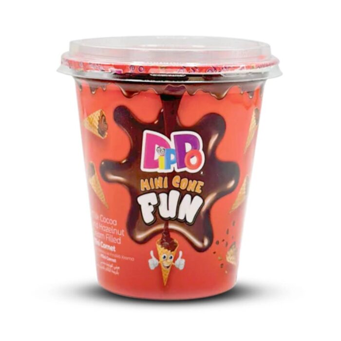 Dippo Mini Waffer Cones With Cocoa Hazelnut 100gr - Box 24τμχ - Image 1