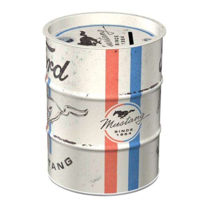 Nostalgic-Art Κουμπαράς Oil Barrel Ford Mustang - Horse & Stripes Logo - Image 2