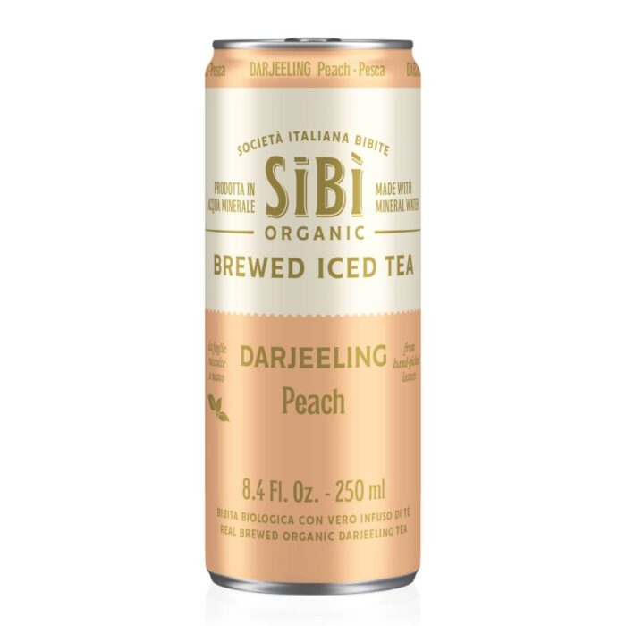 Sibi Tea Black Tea Peach Can 250ml - Box 12τμχ - Image 1