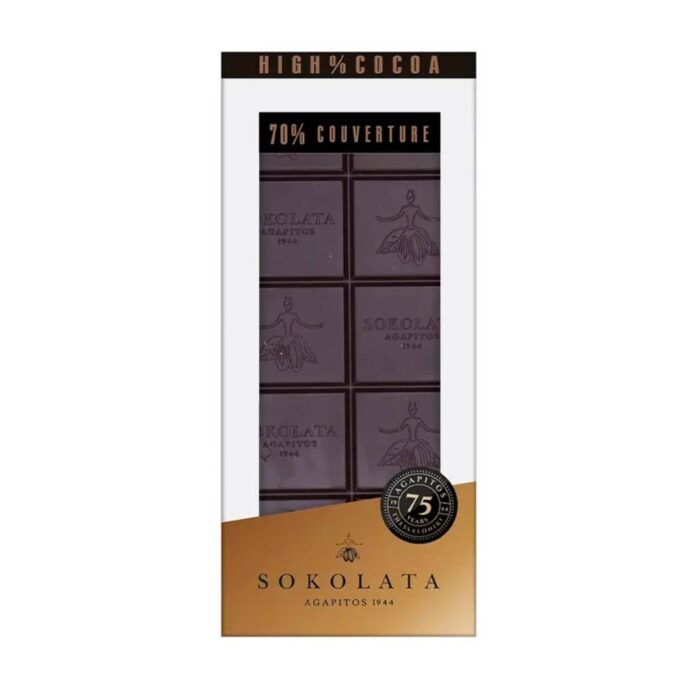 Agapitos 70% Dark Chocolate & Sea Salt 100gr - Image 1