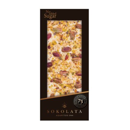 Agapitos White Chocolate With Sweeteners & Pistachios 100gr