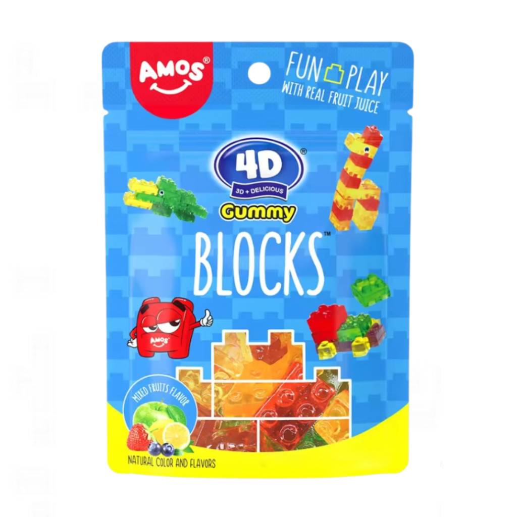 Amos 4D Gummy Blocks 72gr (1) Amos 4D Gummy Blocks 72gr - Image 1