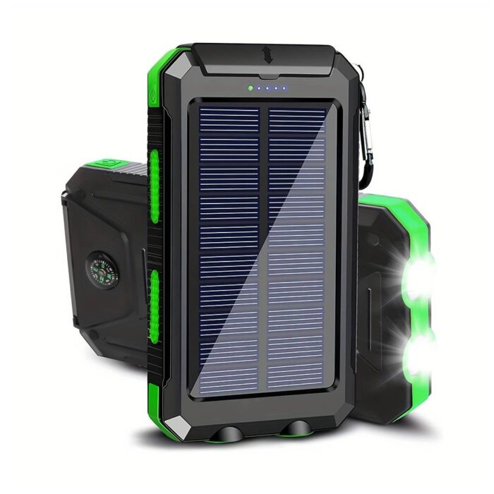 Φορητό Ηλιακό Powerbank 10000mAh Led-2Θύρες - Image 1