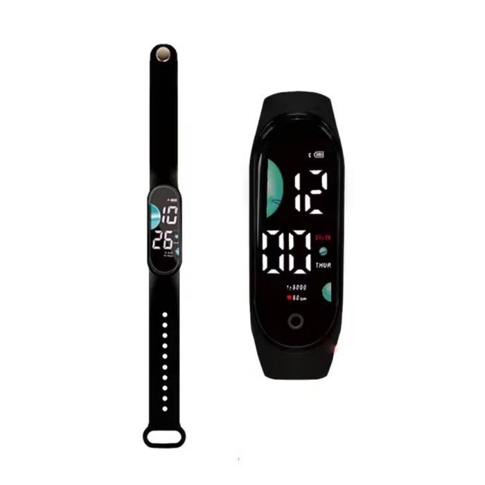 Smartwatch Led Λουράκι Σιλικόνης-Black - Image 1