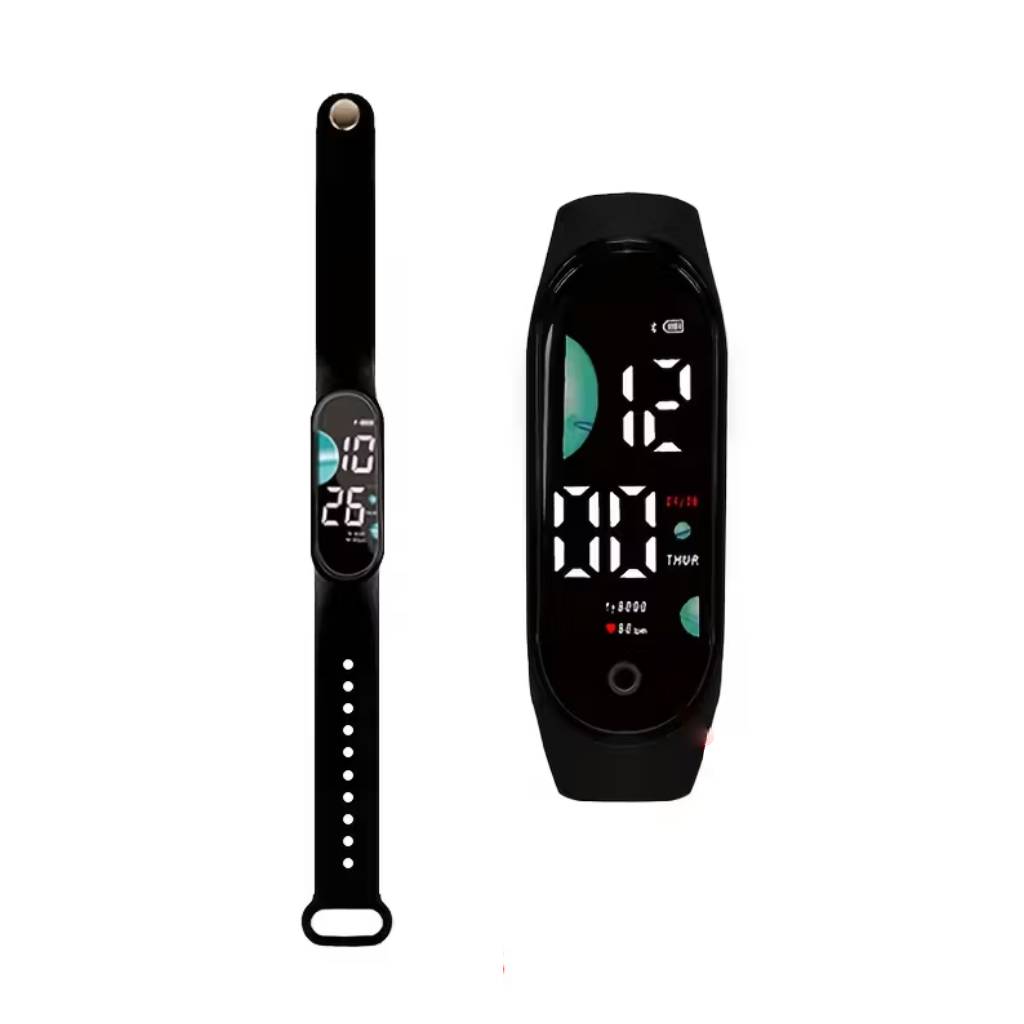 Smartwatch-Led-Black-1 Smartwatch Led Λουράκι Σιλικόνης-Black - Image 1