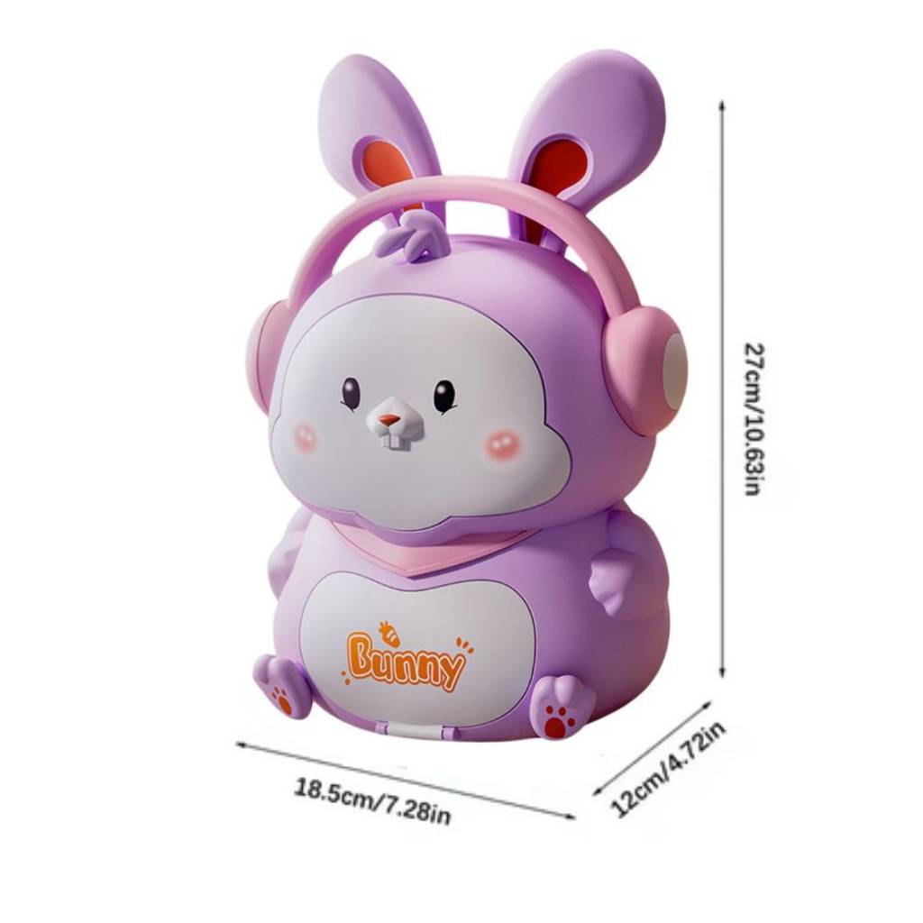 ilektronikos koumparas Bunny Piggy Mov (1) Ηλεκτρονικός Κουμπαράς Bunny Piggy με Μουσική & Δακτυλικό Αποτύπωμα (Μωβ) - Image 2