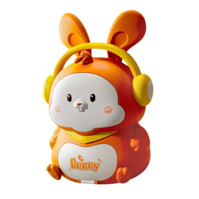 Ηλεκτρονικός Κουμπαράς Bunny Piggy με Μουσική & Δακτυλικό Αποτύπωμα (Πορτοκαλί) - Image 1