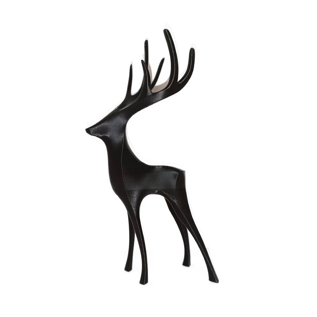 3D-Printed-Christmas-Deer-Black-Handmade 3D Printed Christmas Deer - Black - Handmade - Image 1