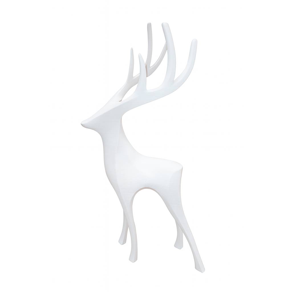 3D-Printed-Christmas-Deer-White-Handmade 3D Printed Christmas Deer - White - Handmade - Image 1