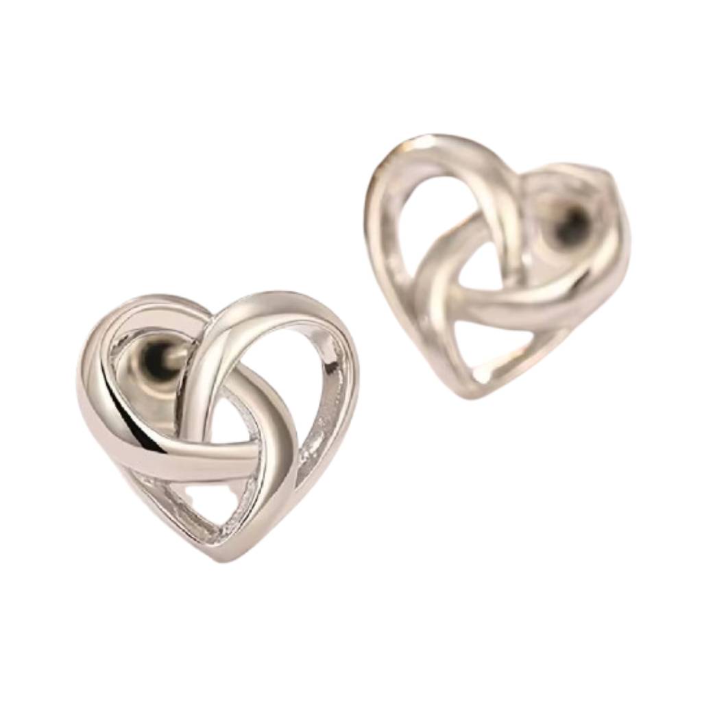 skoularikia kardies Σκουλαρίκια Καρδιάς 1.7 gr Ασήμι Κέλτικος Κόμπος - Image 1