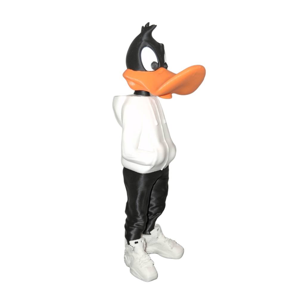 3D-Printed-duffy-white 3D Printed Daffy Duck White 14cm - Handmade Urban Style - Image 1