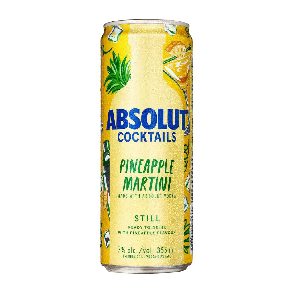 ABSOLUT-COCKTAILS-PINEAPPLE-MARTINI-10ALC-355ML Absolut Cocktails Pineapple Martini 10% Alc 355ml - Image 1