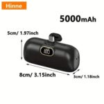 Hinne 5000Mah Mini Φορητός Φορτιστής - Black - Image 2