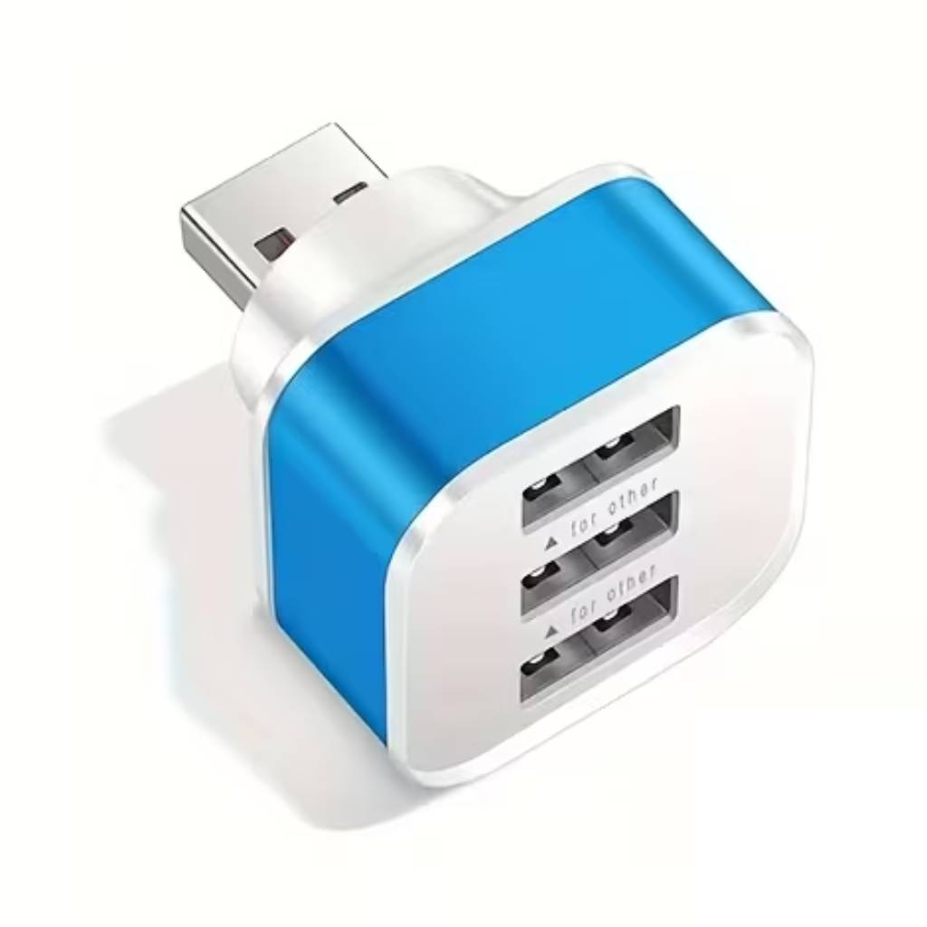 Mini-fortistis-3-thires-USB-2-HUB OEM Mini Φορτιστής 3 Θύρες USB 2 Επέκταση HUB - Image 1
