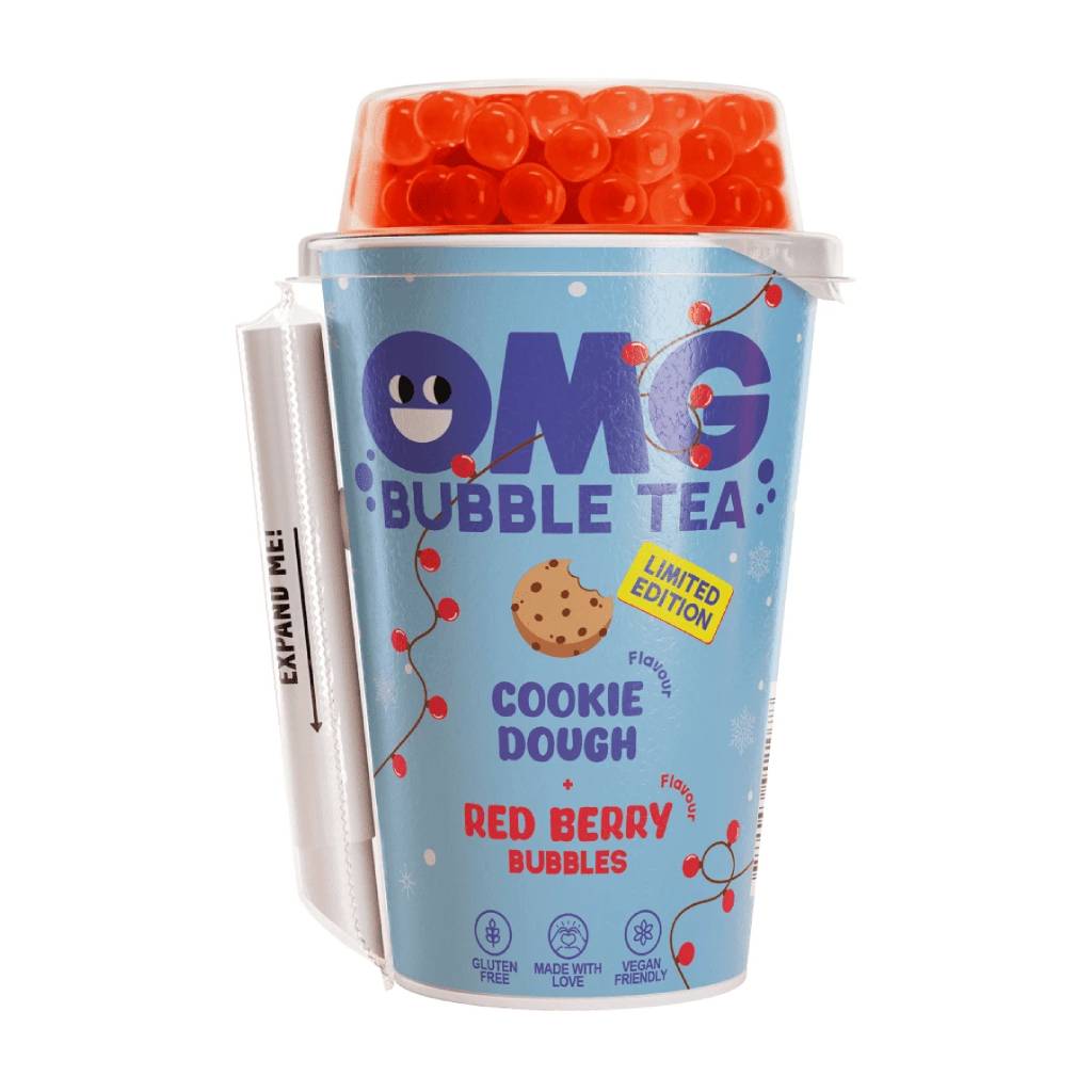 OMG-Bubble-Tea-Cookie-Dough-With-Red-Berries-265ml OMG Bubble Tea Cookie Dough With Red Berries 265ml - Box 10τμχ - Image 1