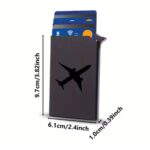 OEM Αλουμινένια Θήκη Για Κάρτες - Μαύρη με Σχέδιο Αεροπλάνο - Image 2