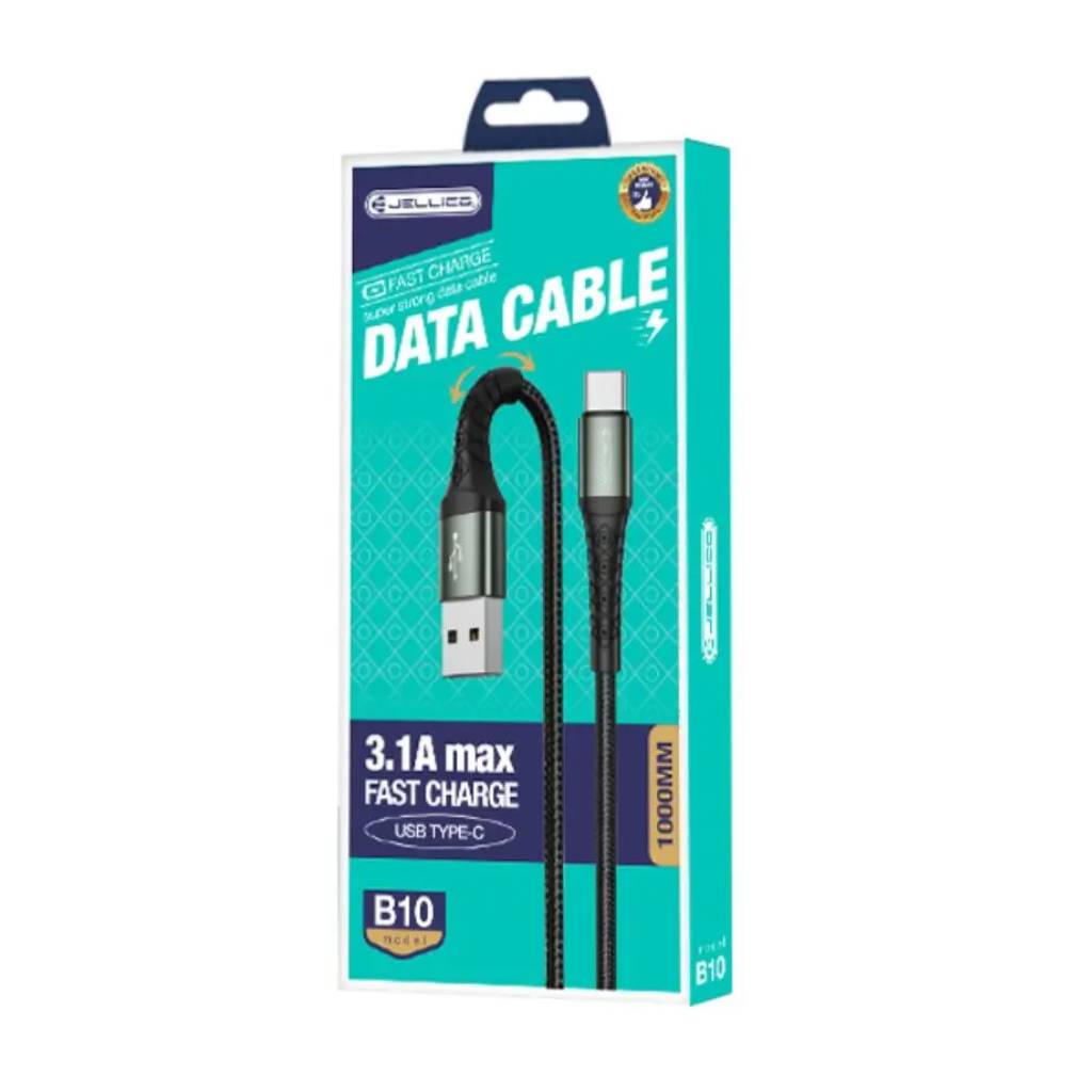 kalodio-fortisis-Οpt-Jellico-B10-Type-C-se-USB-mavro Καλώδιο Φόρτισης Οpt Jellico B10 Type C Σε USB - Μαύρο - Image 1