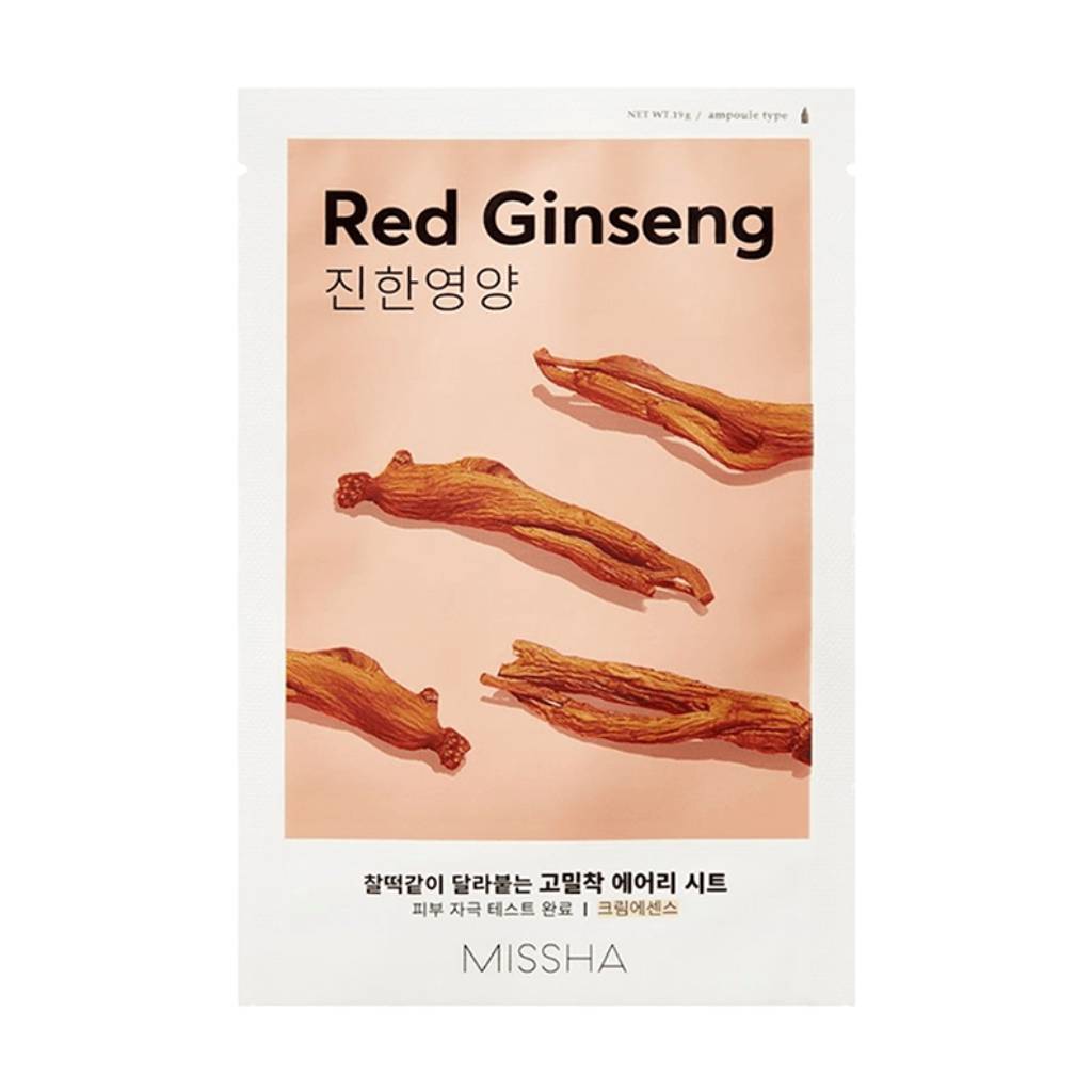 Missha-Airy-Fit-Sheet-Mask-Red-Ginseng-19gr Ks-Missha Airy Fit Sheet Mask Red Ginseng 19gr - Image 1