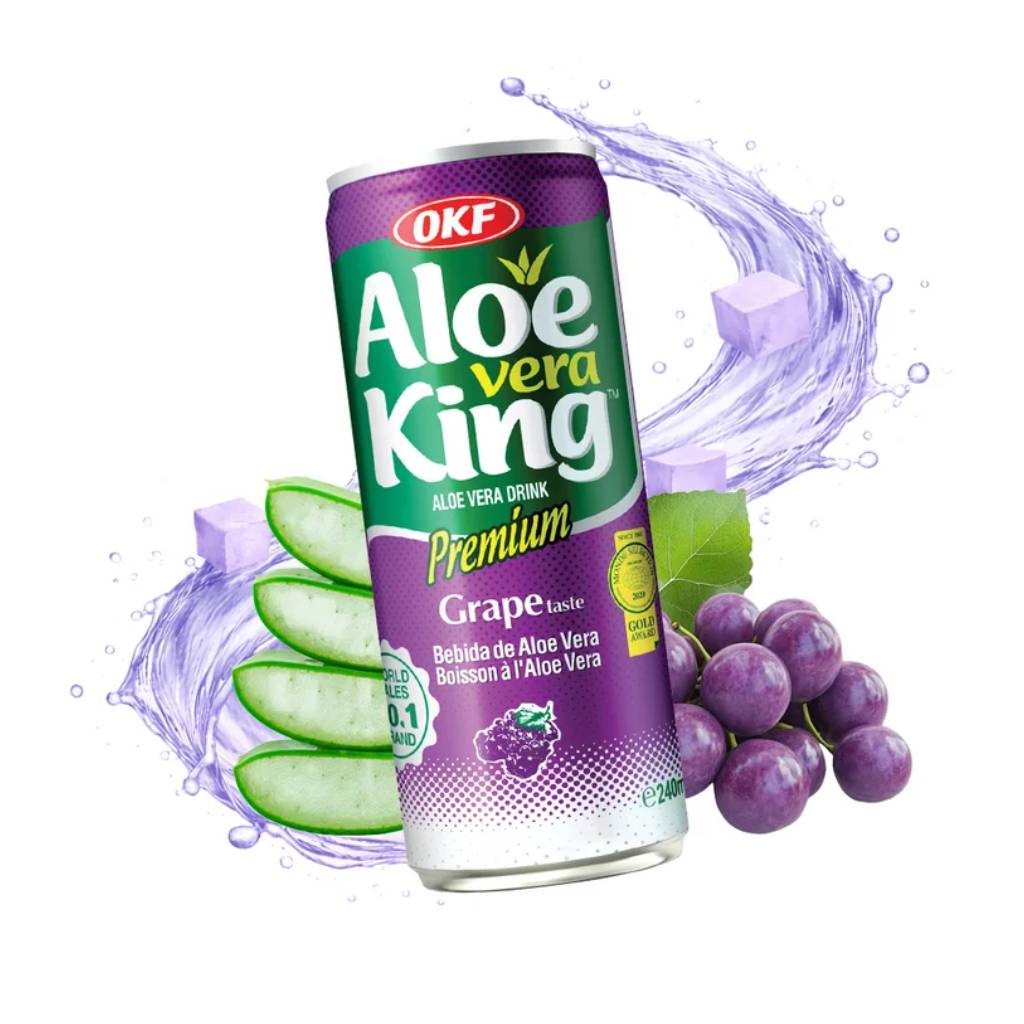 OKF Aloe Vera King Grape 240ml KOR OKF Aloe Vera King Grape 240ml KOR - Box 24τμχ - Image 1