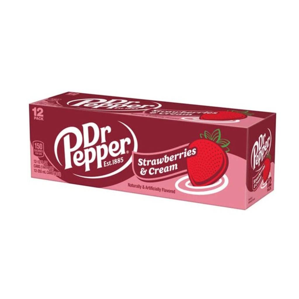 Box-Dr-Pepper-Strawberry-Cream-355ml-USA-–-12τμχ Box Dr Pepper Strawberry Cream 355ml USA – 12τμχ - Image 1