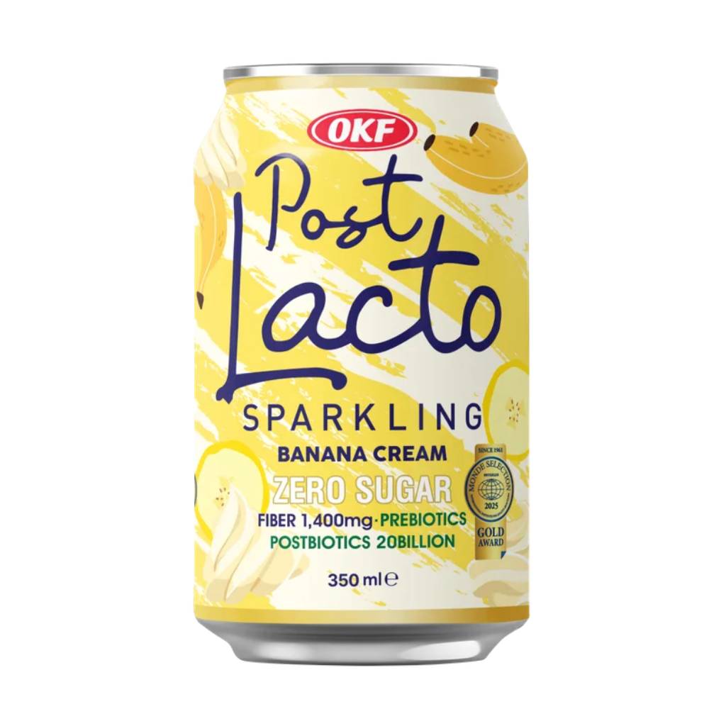 OKF-Postlacto-Zero-Banana-Cream-Sparkling-350ml OKF Postlacto Zero Banana Cream Sparkling 350ml - Box 24τμχ - Image 1