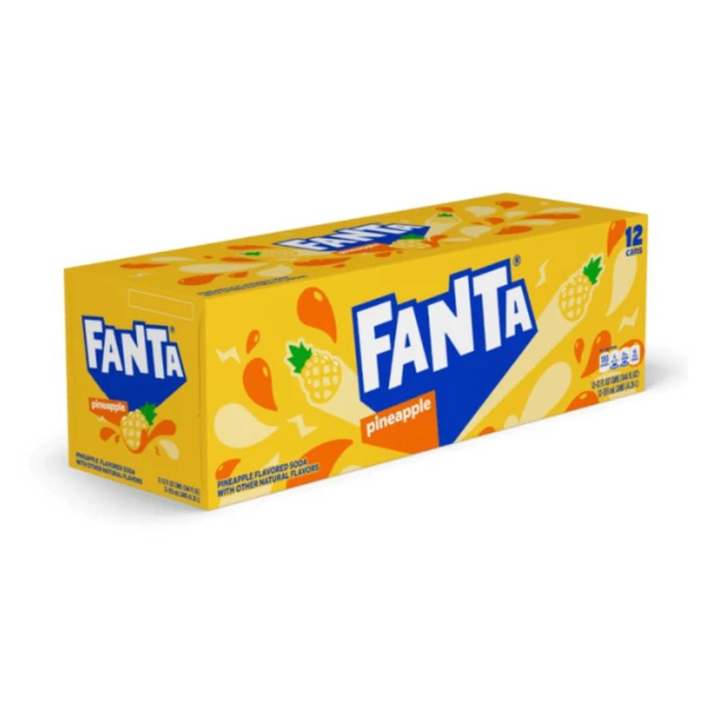 Box-Fanta-Pineapple-355ml-USA-24τμχ Box Fanta Pineapple 355ml USA 12τμχ - Image 1