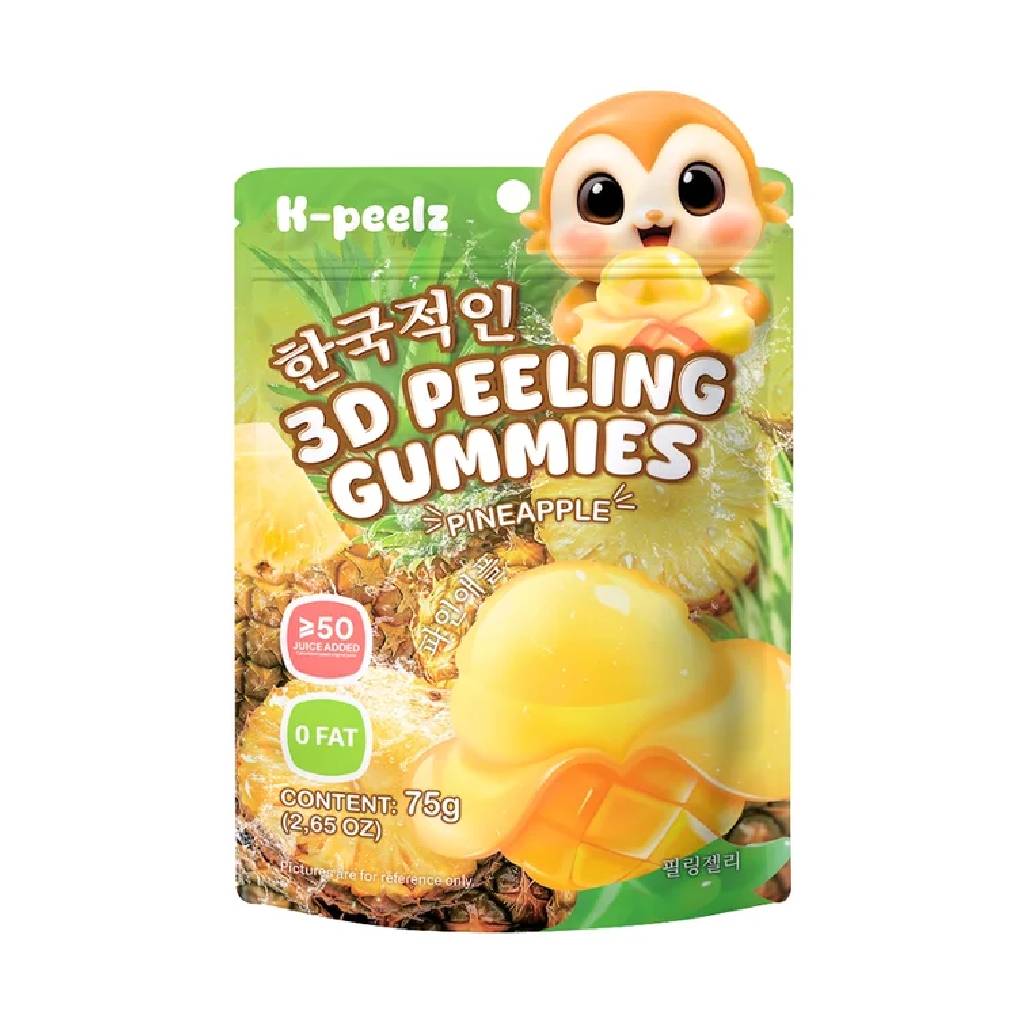 K-Peelz-Pineapple-3D-Peeling-Gummies-75g-CHN K-Peelz Pineapple 3D Peeling Gummies 75g CHN - Image 1