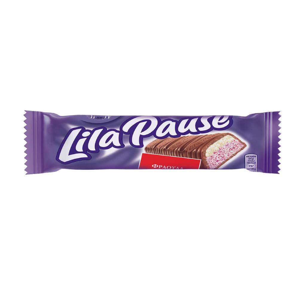 Milka-Lila-Pause-strawberry-34gr Milka Lila Pause Φράουλα 34gr - Image 1