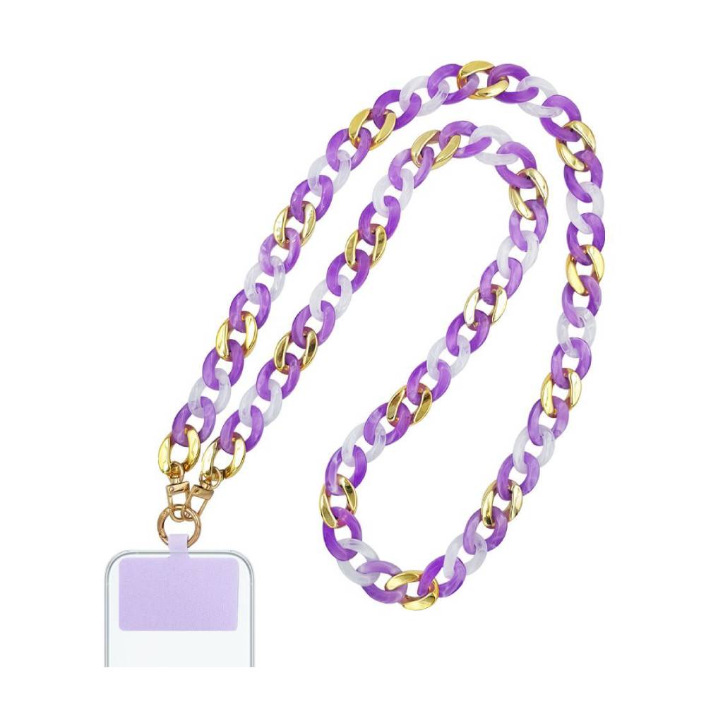 kolie-louraki-Sonique-Golden-akriliko-120cm-lila Κολιέ Λουράκι Sonique Golden Ακρυλικό 120cm - Λιλά - Image 1